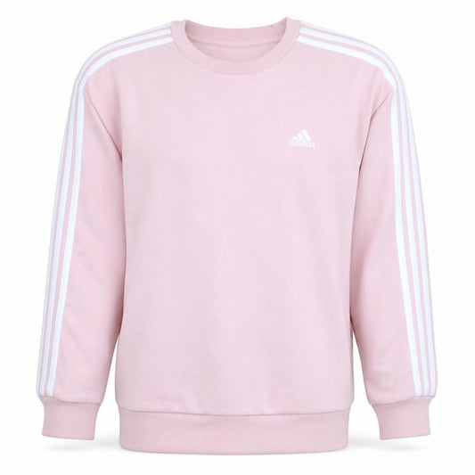 Adidas Men Pink Crew Neck Pullover Sweatshirt M Logo Sportswear