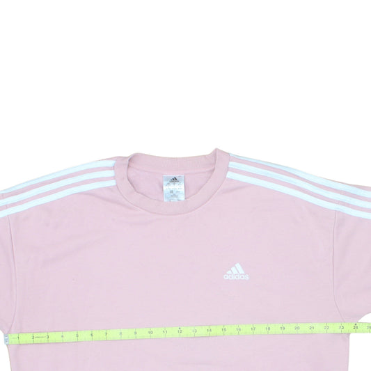 Adidas Men Pink Crew Neck Pullover Sweatshirt M Logo Sportswear