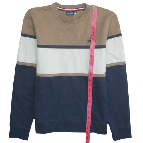 Daniel Hechter Mens Beige Blue Crew Neck Sweatshirt M Cotton Blend
