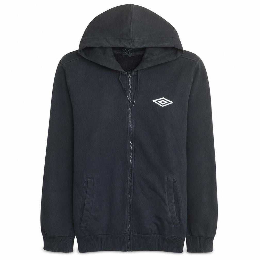 Umbro Men Black XL Full Zip Hoodie with Logo Detail