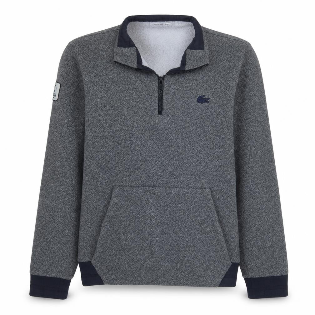 Lacoste Men's Grey 1/4 Zip Pullover Sweatshirt S Regular Fit