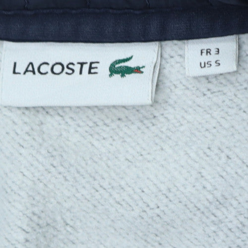 Lacoste Men's Grey 1/4 Zip Pullover Sweatshirt S Regular Fit