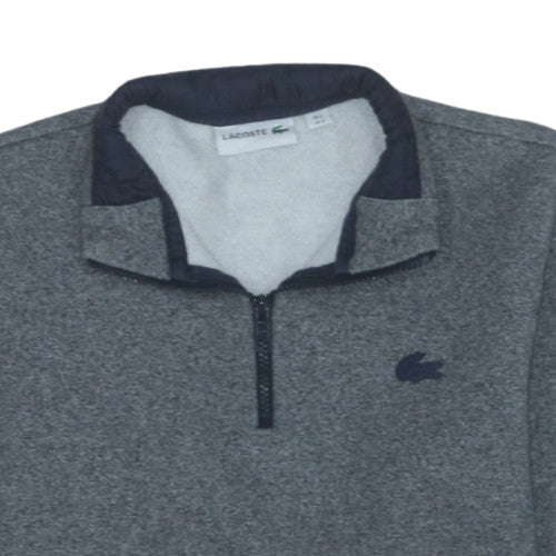 Lacoste Men's Grey 1/4 Zip Pullover Sweatshirt S Regular Fit