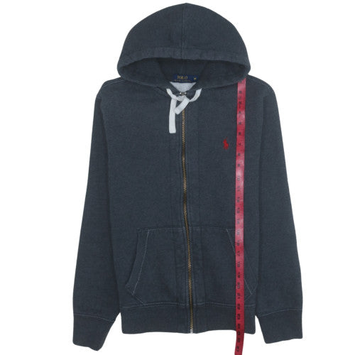 Ralph Lauren Men’s Blue Full Zip Hoodie Size M Logo Fleece Sweatshirt