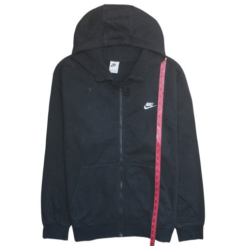 Nike Mens Black Full Zip Hoodie Medium Fleece Sweatshirt