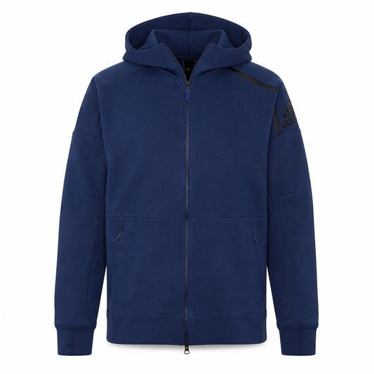 Adidas Men's Blue Full Zip Hoodie Size M Regular Fit