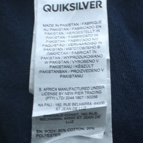 Quiksilver Men's Blue Colour Block Pullover Hoodie Size M