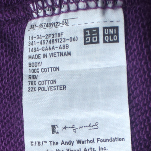 Uniqlo Men’s Purple Andy Warhol Graphic Print Sweatshirt L