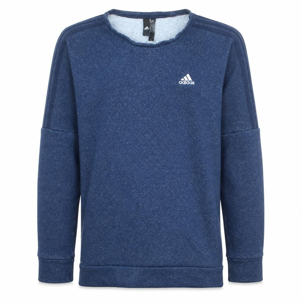 Adidas Mens Blue Crew Neck Pullover Sweatshirt Long Sleeve