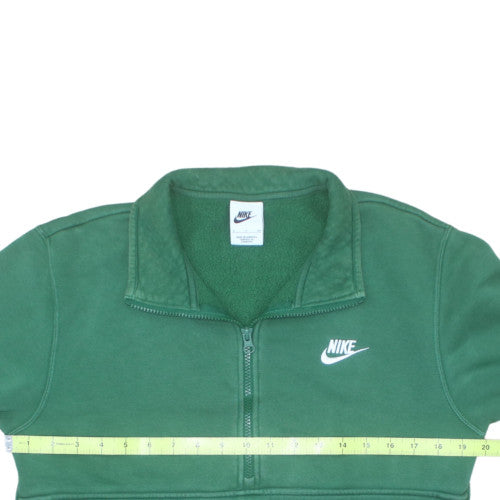 Nike Men's Green Half Zip Fleece Sweatshirt L Regular Fit