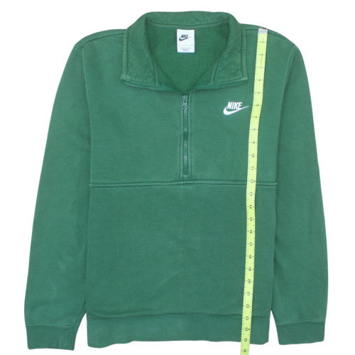 Nike Men's Green Half Zip Fleece Sweatshirt L Regular Fit