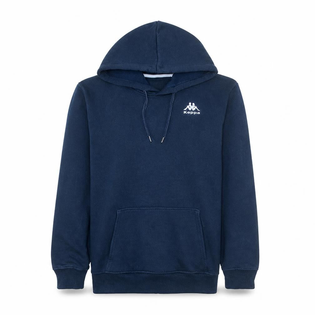Kappa Mens Blue Pullover Hoodie Size M Embroidered Logo Sportswear