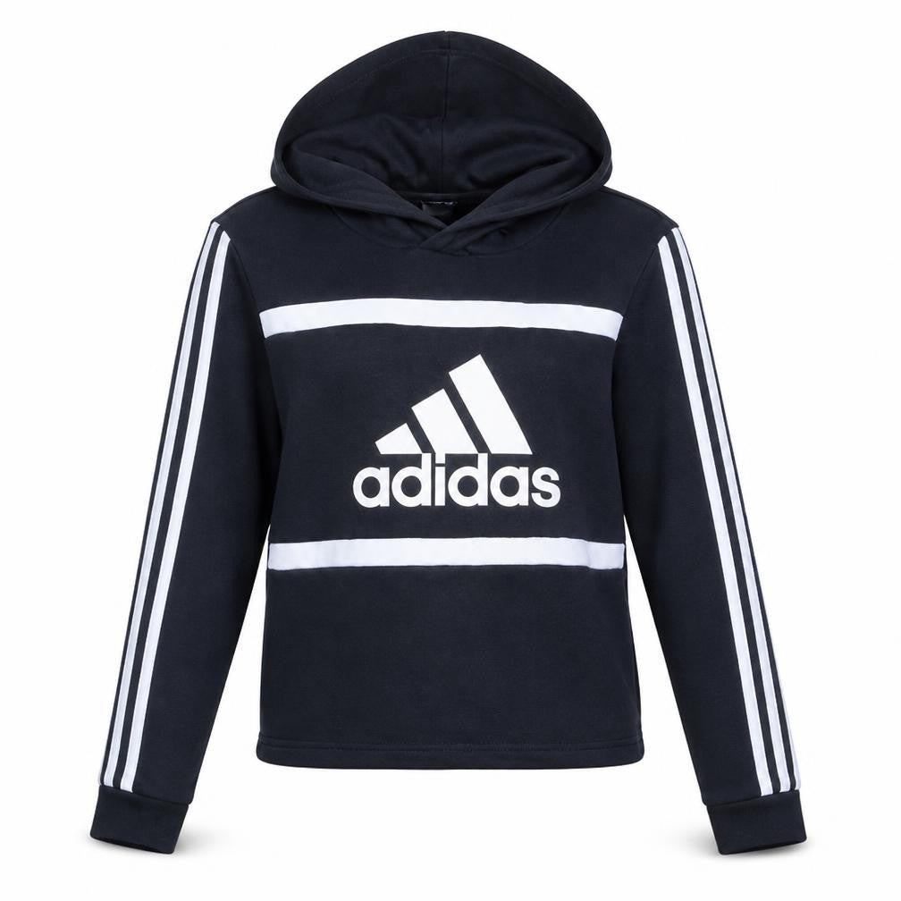 Adidas Womens Black XS Pullover Hoodie with Logo Print