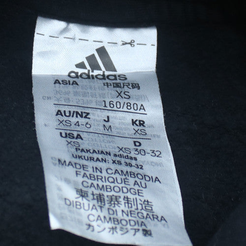 Adidas Womens Black XS Pullover Hoodie with Logo Print