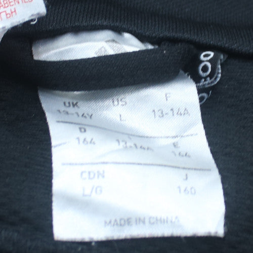 Adidas Boys Black 13-14 Years 1/4 Zip Sports Pullover Sweatshirt