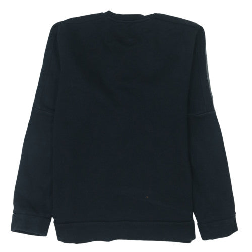 Adidas Mens Black Crew Neck Sweatshirt Regular Fit M Sports Pullover