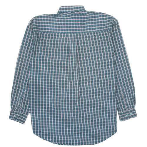 Fred Perry Men's Blue Check Button-Up Cotton Shirt M