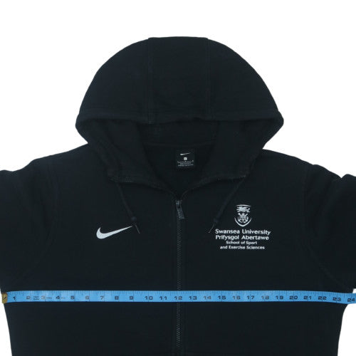 Nike Men's Black Full Zip Hoodie L Swansea University Logo