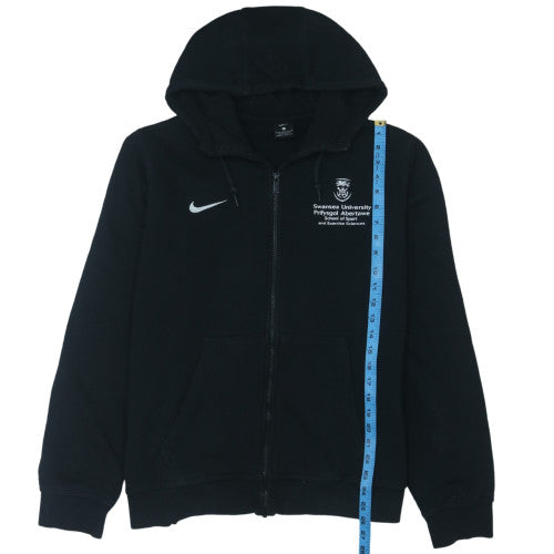 Nike Men's Black Full Zip Hoodie L Swansea University Logo