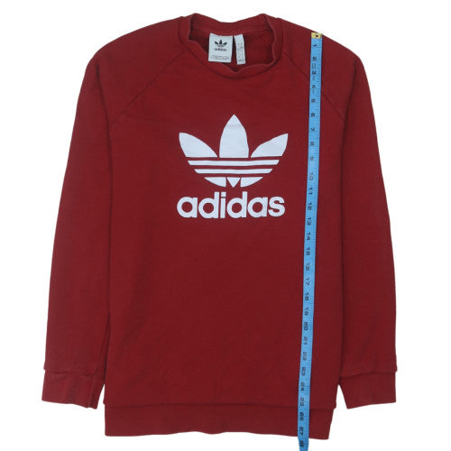 Adidas Men Red 2XL Pullover Crew Neck Sweatshirt Sports Logo