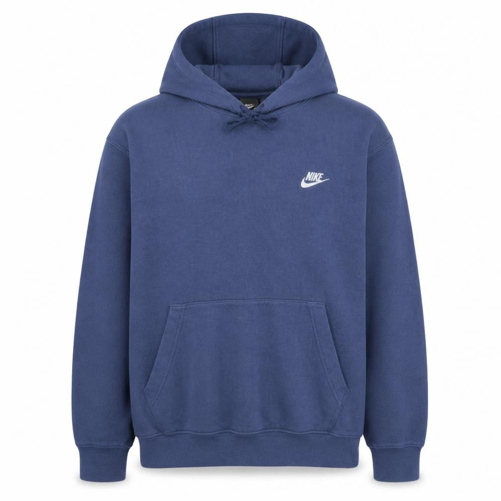Nike Men's Blue Pullover Fleece Hoodie M Embroidered Logo
