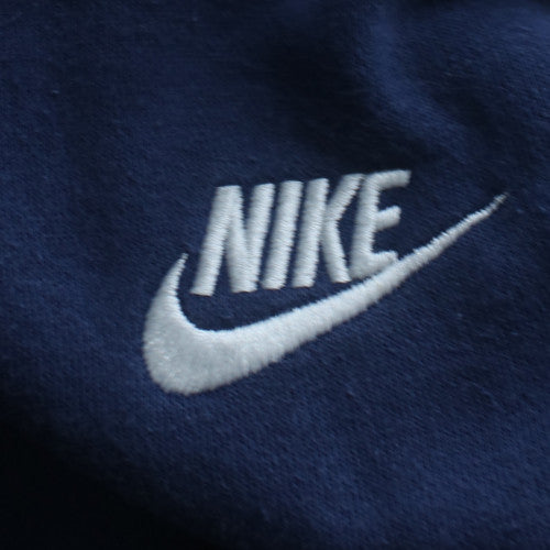 Nike Men's Blue Pullover Fleece Hoodie M Embroidered Logo