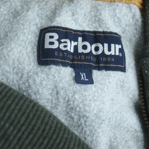 Barbour Men's Green Full Zip Hoodie XL Fleece Casual Sweatshirt