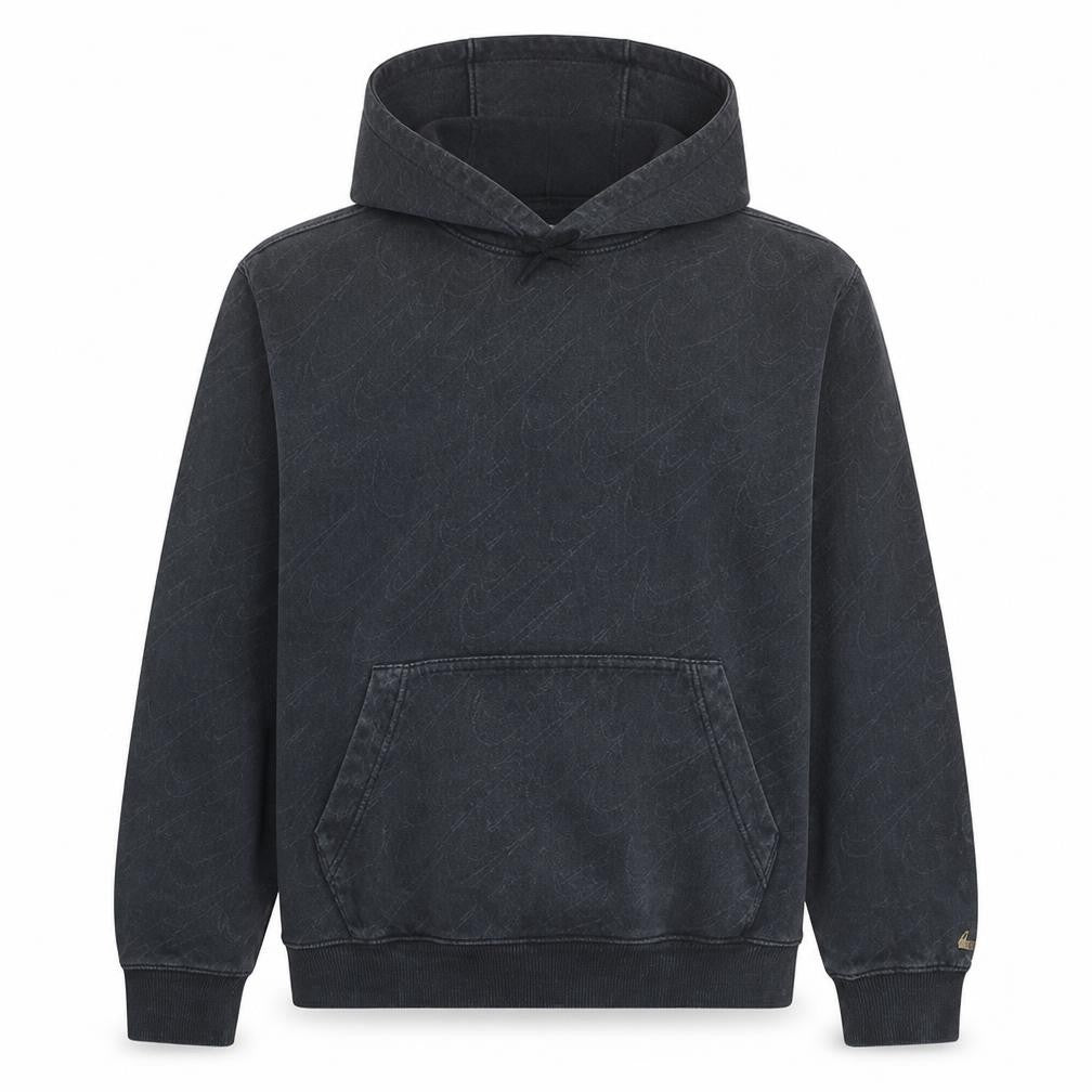 Nike Men's Black Small Pullover Hoodie with Logo Print