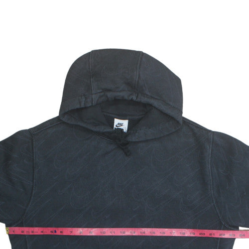 Nike Men's Black Small Pullover Hoodie with Logo Print