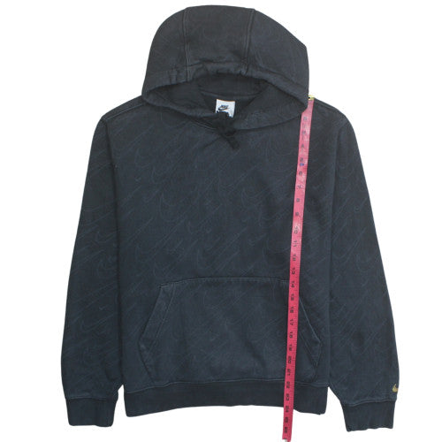 Nike Men's Black Small Pullover Hoodie with Logo Print