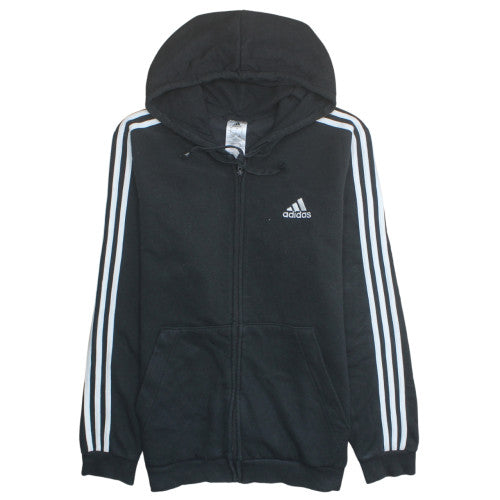 adidas Men's Black Full Zip Hoodie L Sports Fleece Sweatshirt