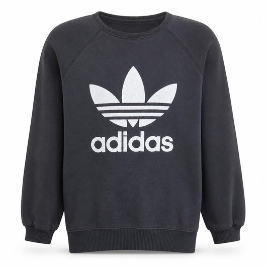 Adidas Men's Black Trefoil Crew Neck Sweatshirt Size M Regular Fit