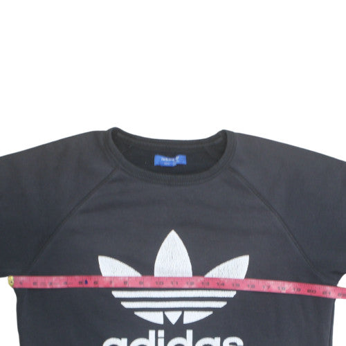 Adidas Men's Black Trefoil Crew Neck Sweatshirt Size M Regular Fit