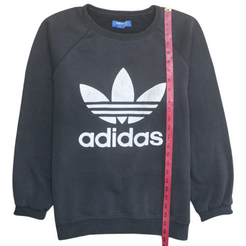 Adidas Men's Black Trefoil Crew Neck Sweatshirt Size M Regular Fit