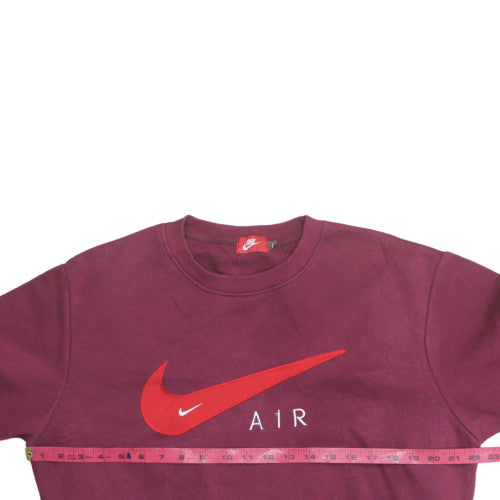 Nike Men's Red Air Logo Crew Neck Pullover Sweatshirt L