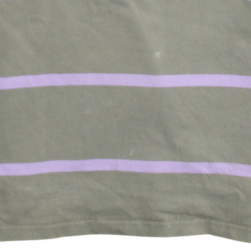 Joules Men's Green Striped Long Sleeve Polo Shirt M Cotton Rugby Style