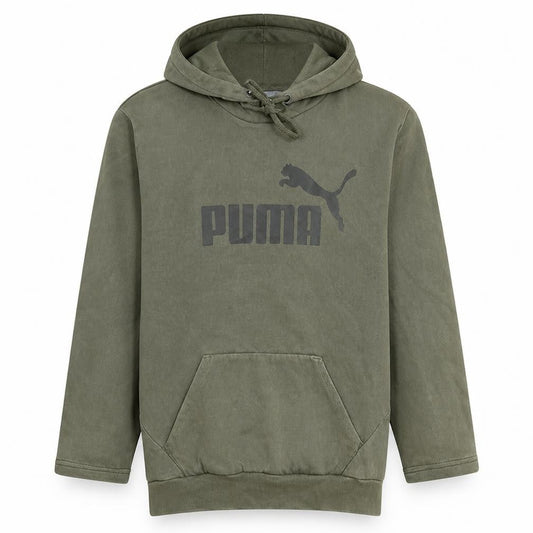 Puma Men's Green Pullover Hoodie L Regular Fit Fleece