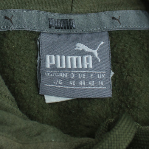 Puma Men's Green Pullover Hoodie L Regular Fit Fleece