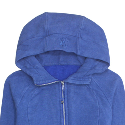 Lululemon Unisex Blue Full Zip Hoodie Fleece Cotton Blend M