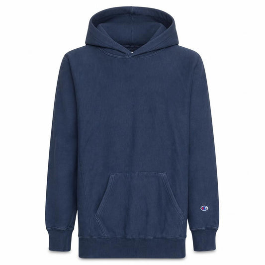 Champion Mens Navy Blue Pullover Hoodie Size L Cotton Blend