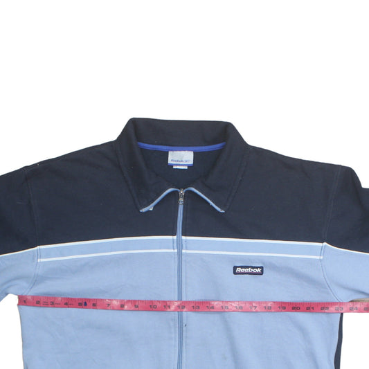 Reebok Men’s Blue Full Zip Logo Sweatshirt Size M Vintage Sportswear