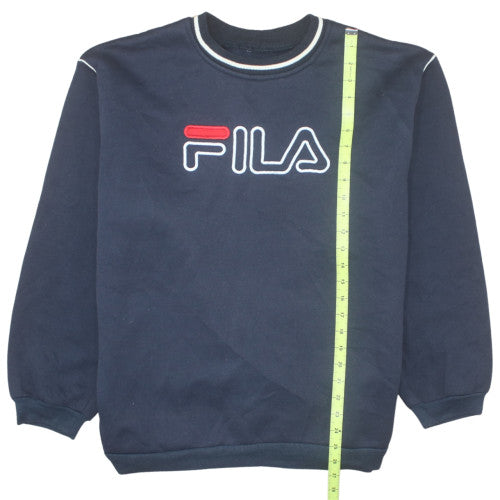 Fila Men Blue Crew Neck Regular Fit Logo Sweatshirt M
