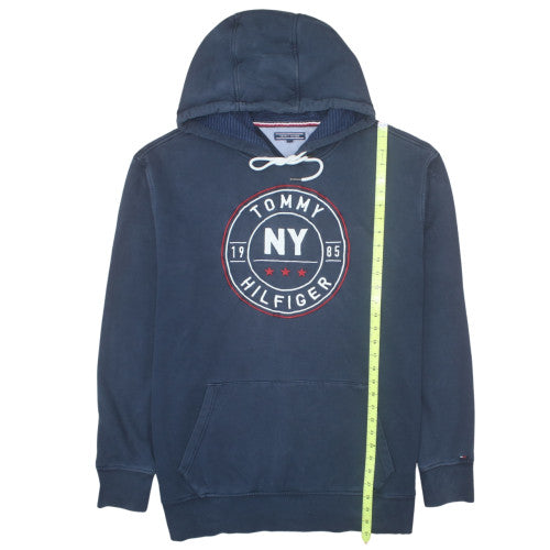 Tommy Hilfiger Men's Blue Pullover Hoodie Size M NY Logo Sweatshirt