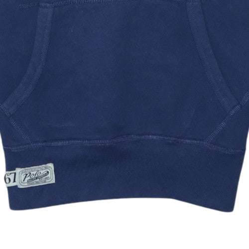 Ralph Lauren Men's Blue Pullover Hoodie XS Logo Fleece