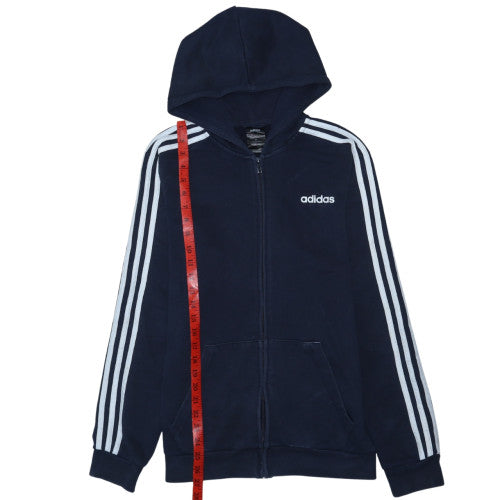 Adidas Men’s Blue Full Zip Hooded Sweatshirt S Regular Fit