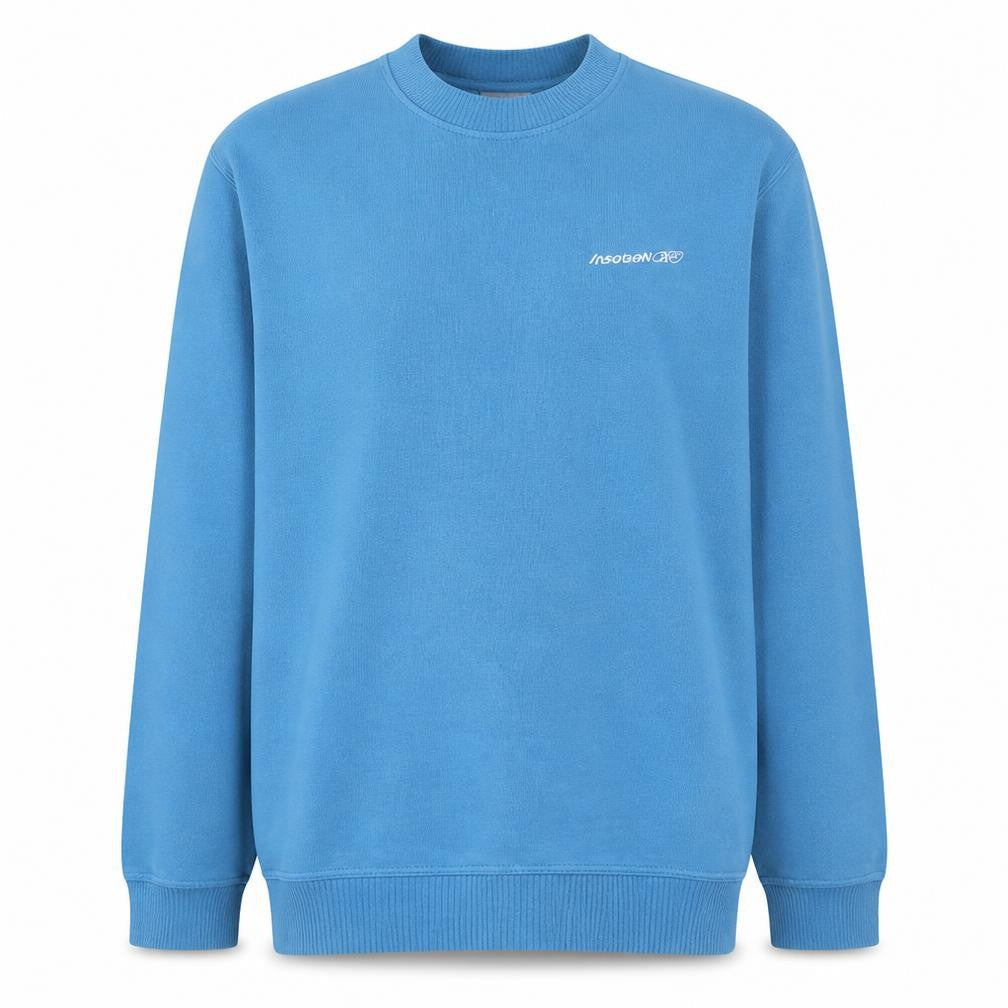 Reebok Men's Blue Pullover Sweatshirt L Crew Neck Fleece Sportswear