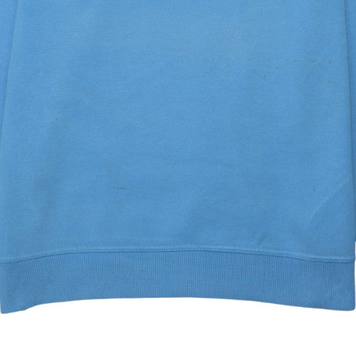 Reebok Men's Blue Pullover Sweatshirt L Crew Neck Fleece Sportswear