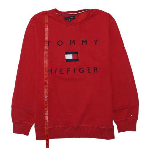 Tommy Hilfiger Men's Red XL Pullover Sweatshirt Crew Neck Logo