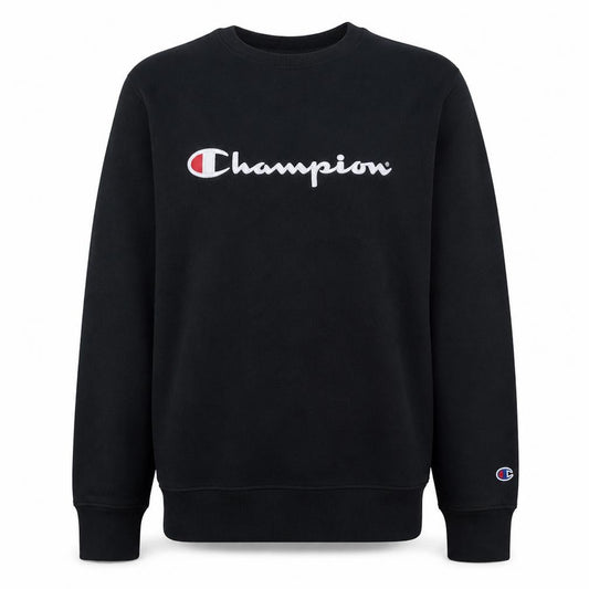 Champion Men's Black L Pullover Crew Neck Logo Sweatshirt
