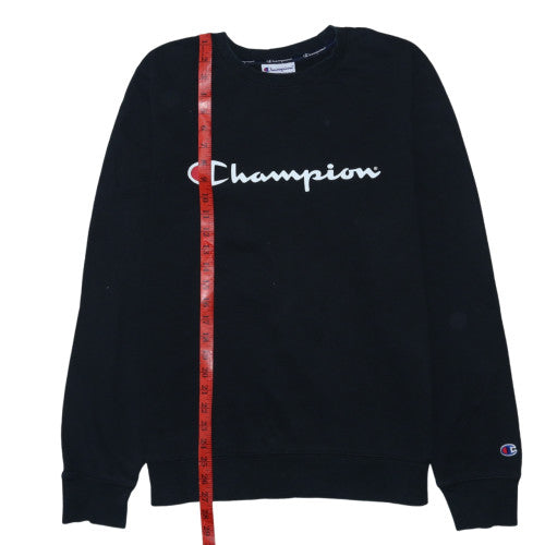 Champion Men's Black L Pullover Crew Neck Logo Sweatshirt